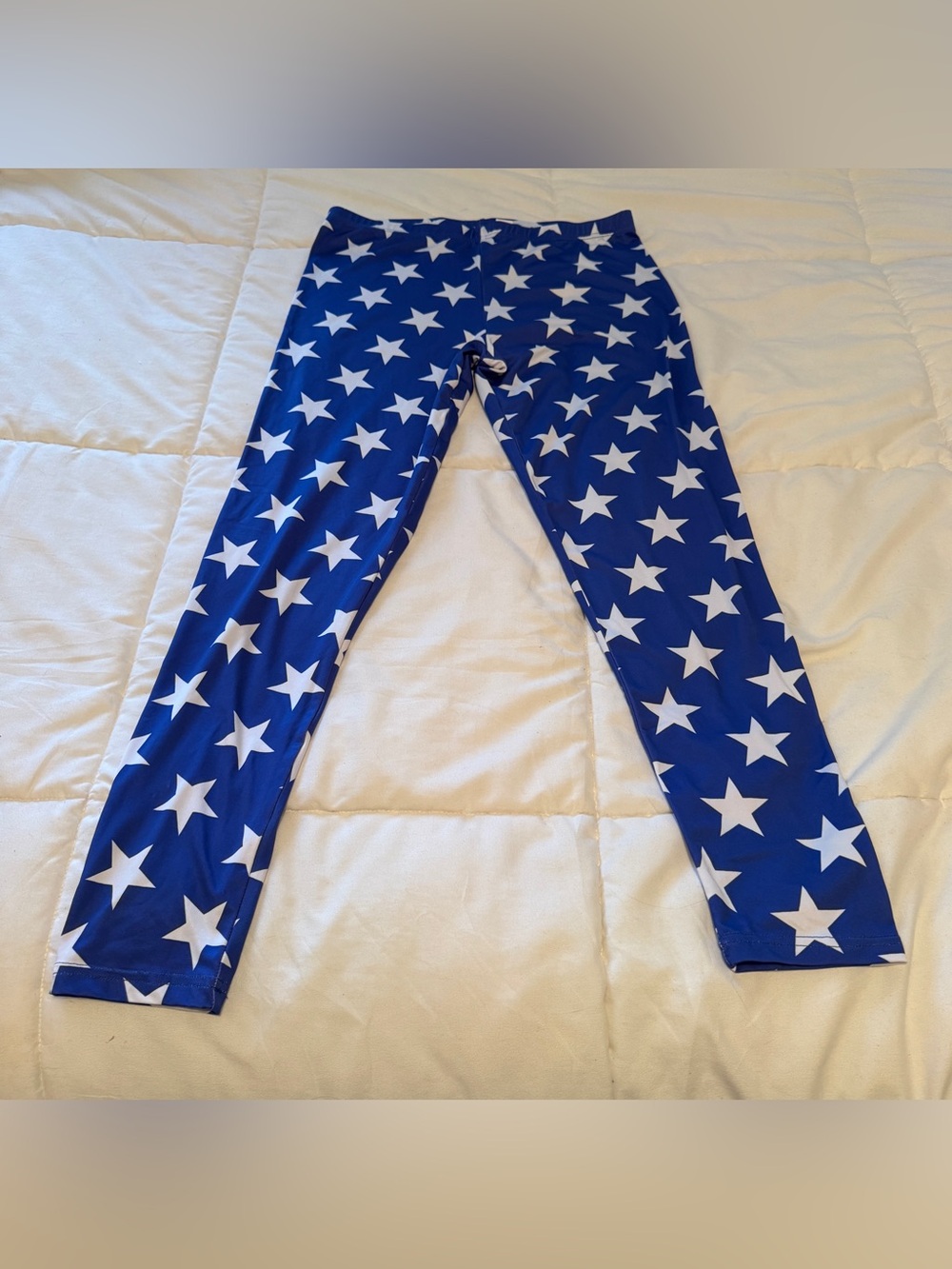 Women's Fashion Digital Print Blue Stars Spandex Stretchy Leggings XL